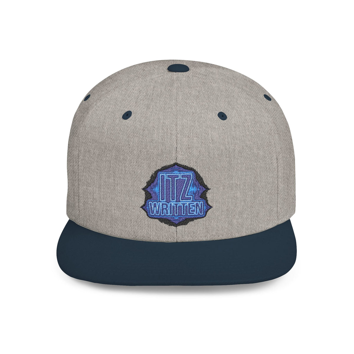 Snapback Hat — Blue Glitter 'DIZ' Patch Flat Bill Cap