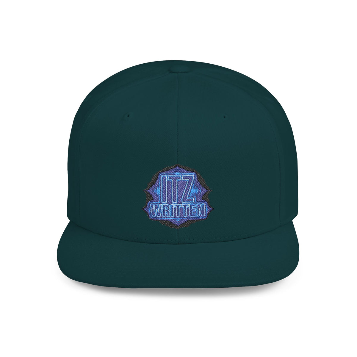 Snapback Hat — Blue Glitter 'DIZ' Patch Flat Bill Cap
