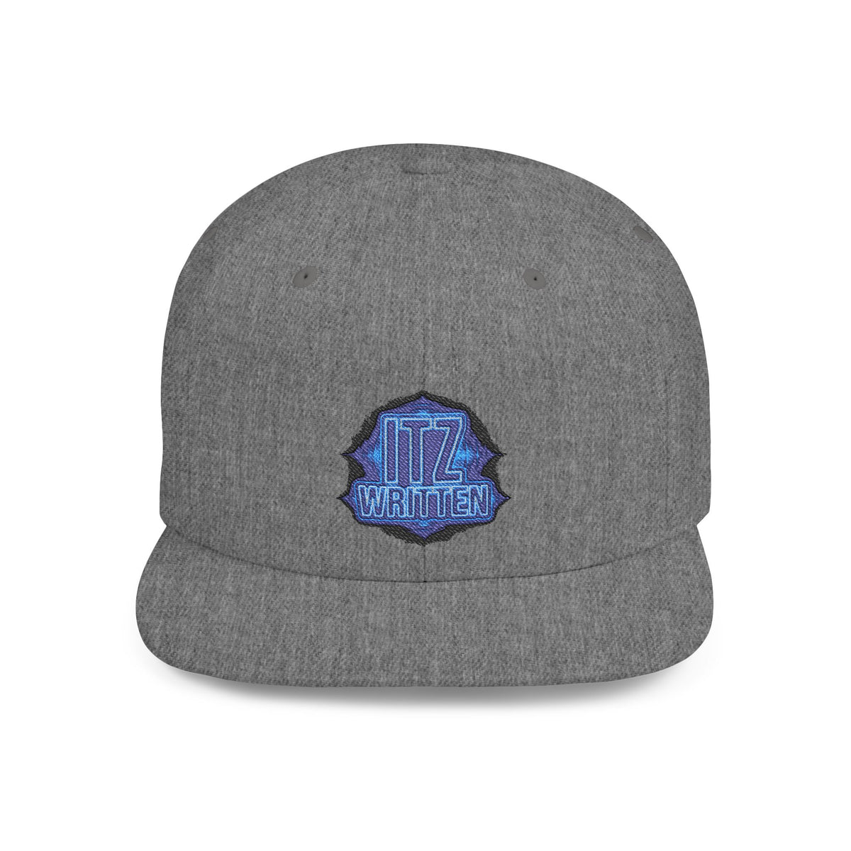 Snapback Hat — Blue Glitter 'DIZ' Patch Flat Bill Cap