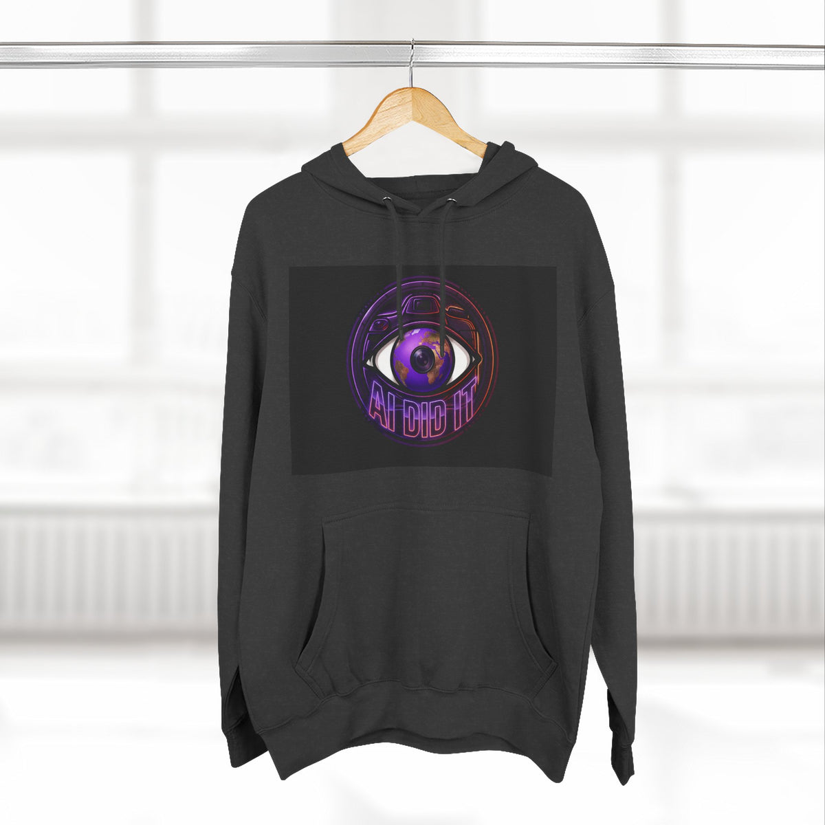 All-Seeing Eye Graphic Hoodie — Purple Cosmic Vision Illustration