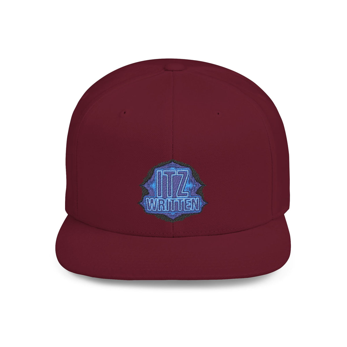 Snapback Hat — Blue Glitter 'DIZ' Patch Flat Bill Cap