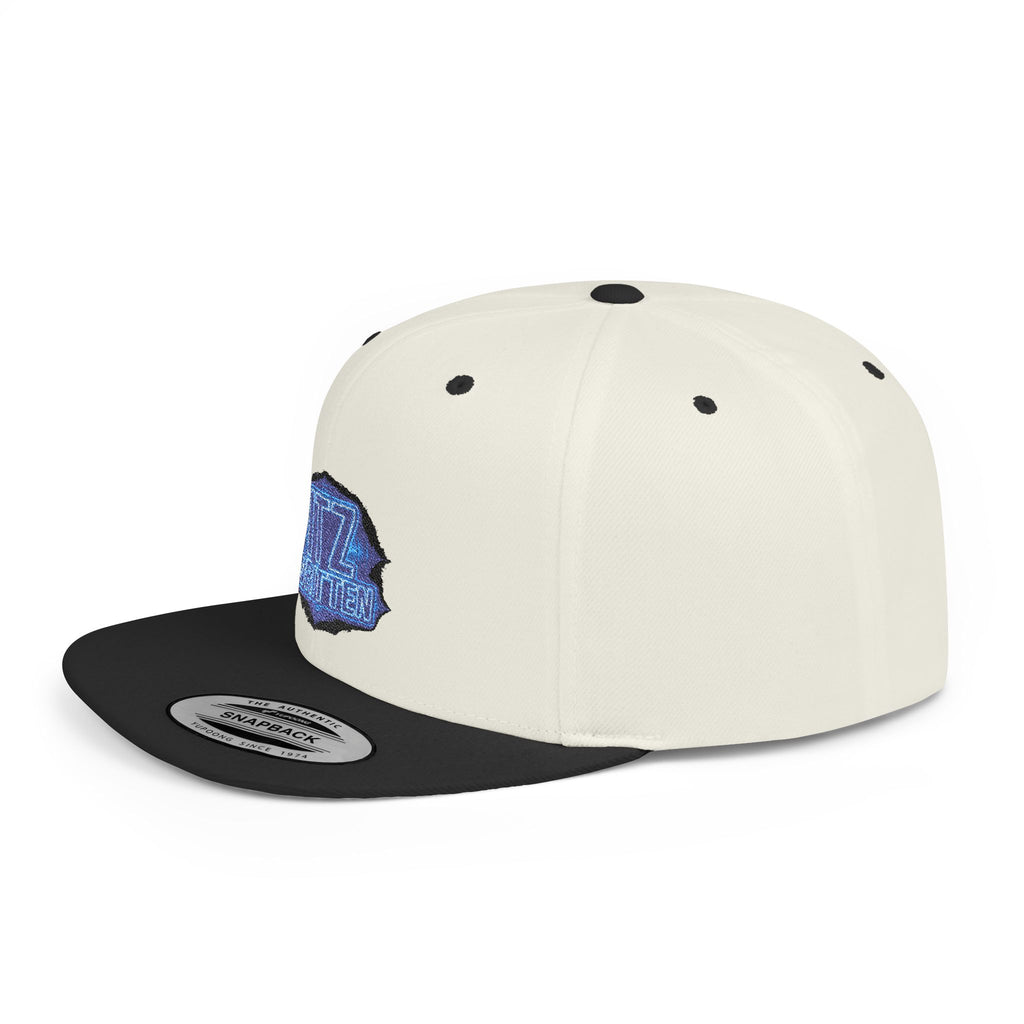 Snapback Hat — Blue Glitter 'DIZ' Patch Flat Bill Cap
