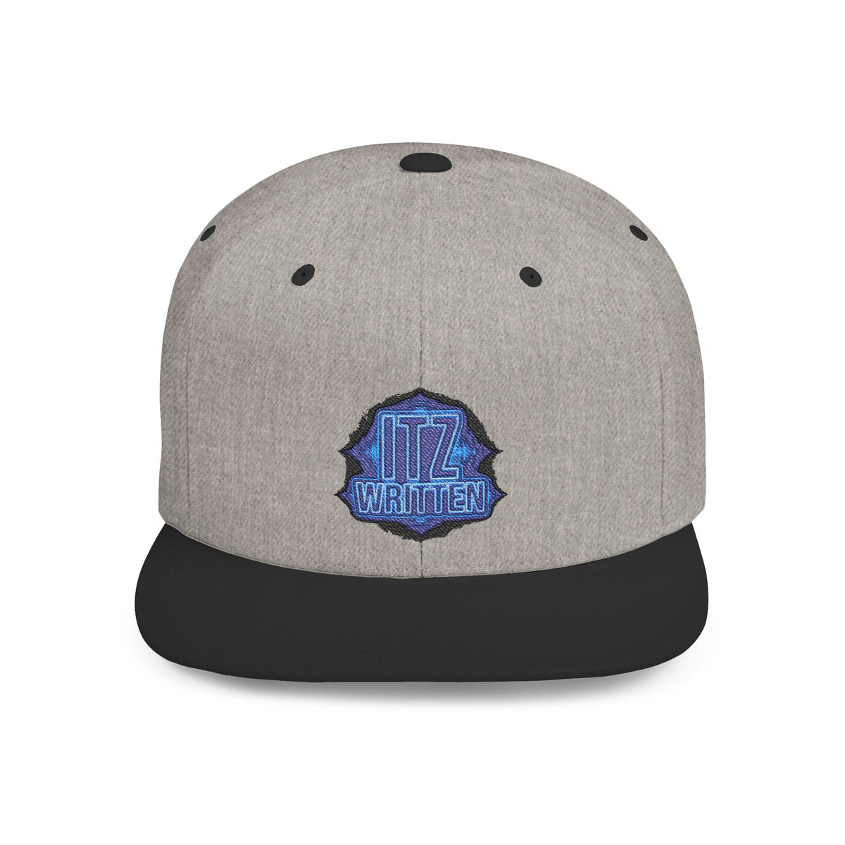 Snapback Hat — Blue Glitter 'DIZ' Patch Flat Bill Cap