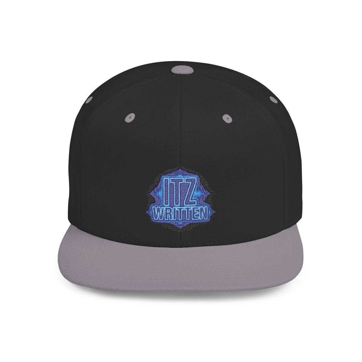 Snapback Hat — Blue Glitter 'DIZ' Patch Flat Bill Cap