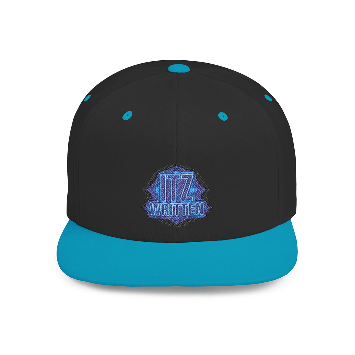 Snapback Hat — Blue Glitter 'DIZ' Patch Flat Bill Cap