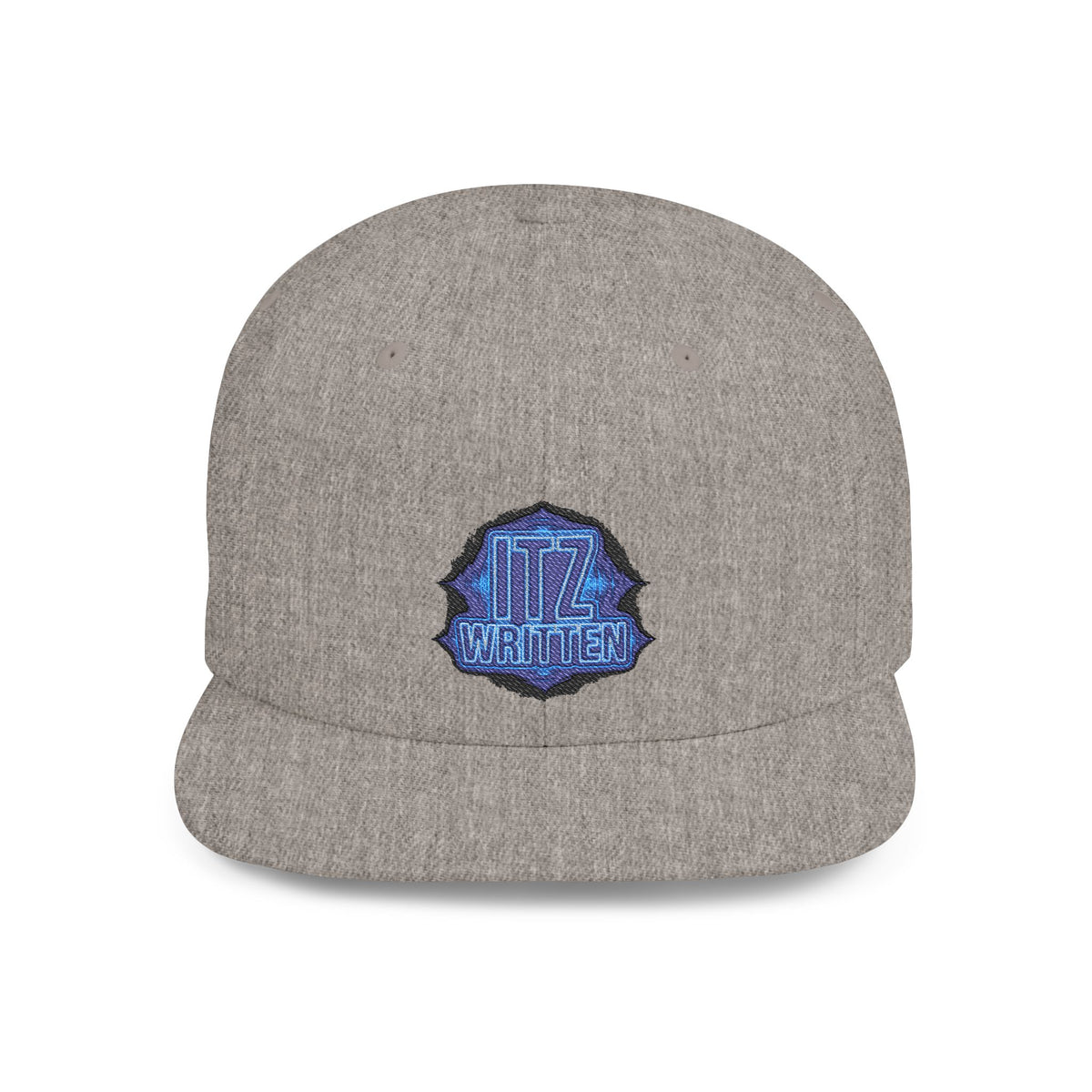Snapback Hat — Blue Glitter 'DIZ' Patch Flat Bill Cap
