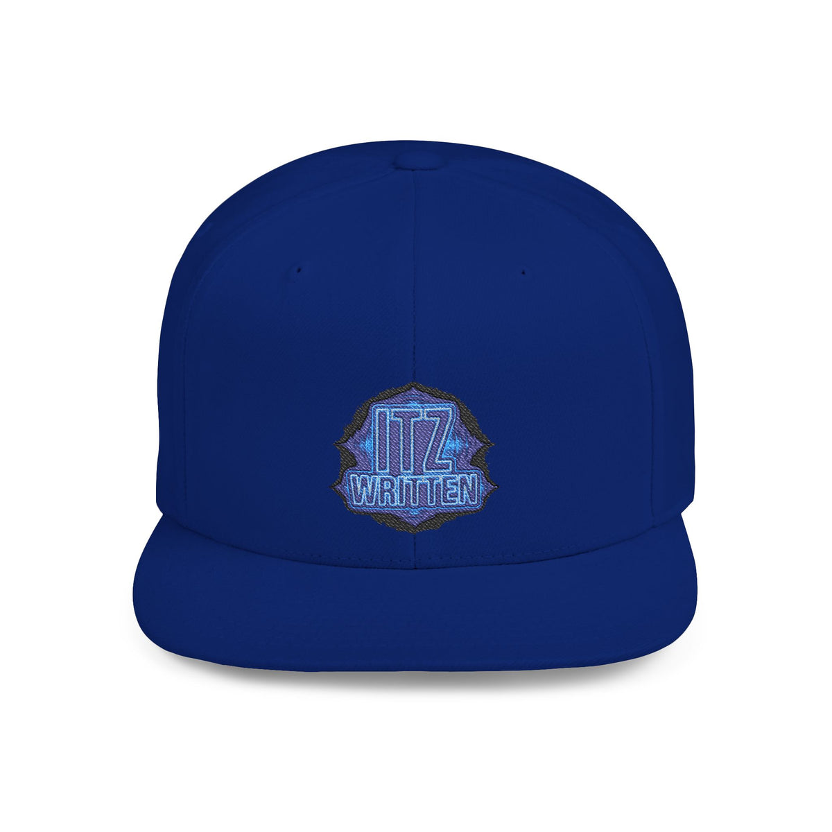 Snapback Hat — Blue Glitter 'DIZ' Patch Flat Bill Cap