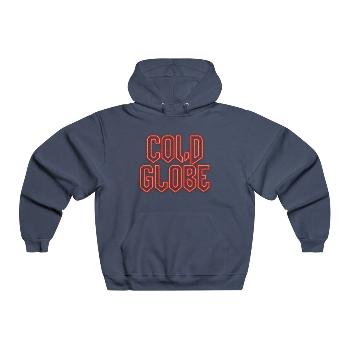 Cold Globe Hoodie — Retro Red Graphic Pullover with 'From 1k to Impact' Back Print