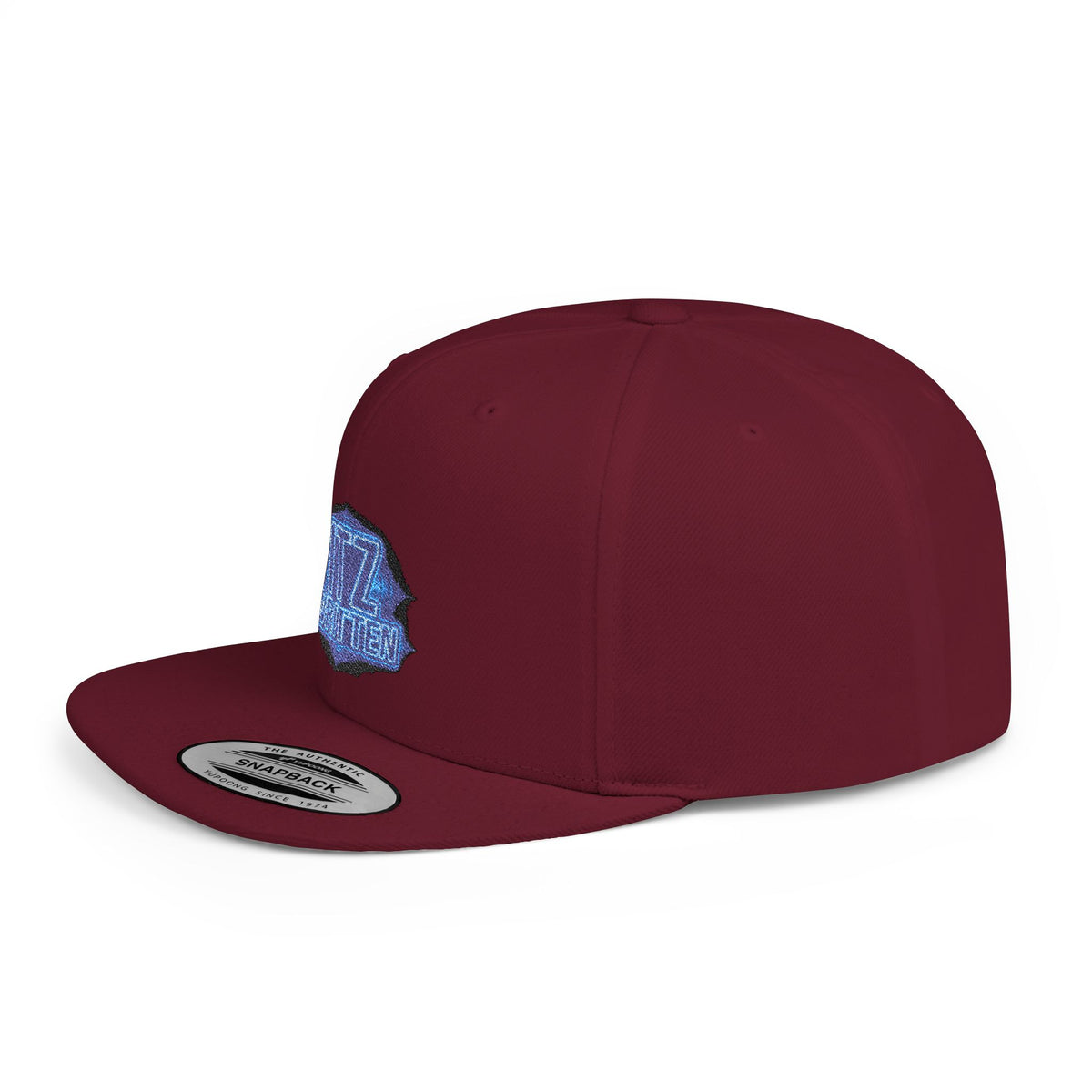 Snapback Hat — Blue Glitter 'DIZ' Patch Flat Bill Cap