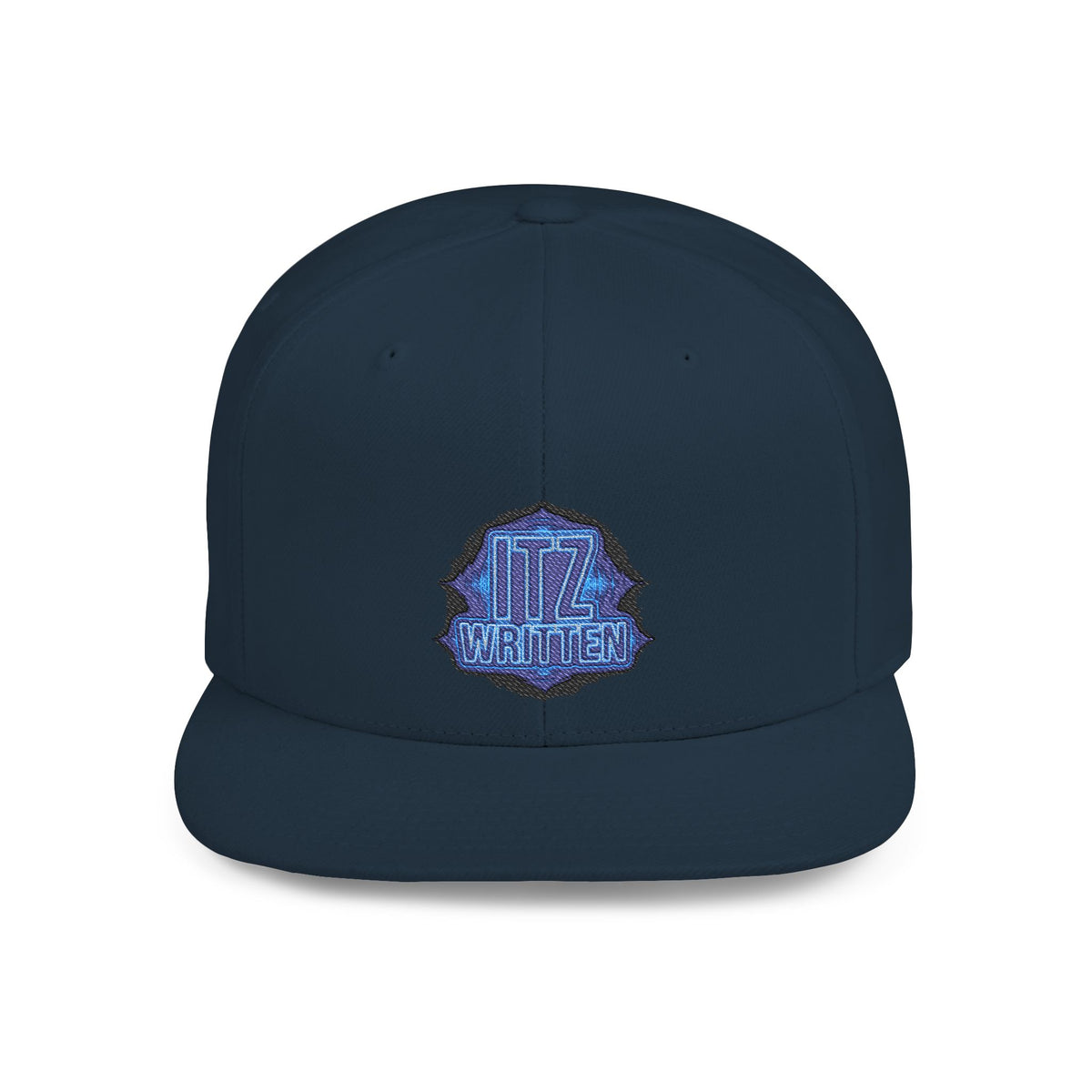 Snapback Hat — Blue Glitter 'DIZ' Patch Flat Bill Cap
