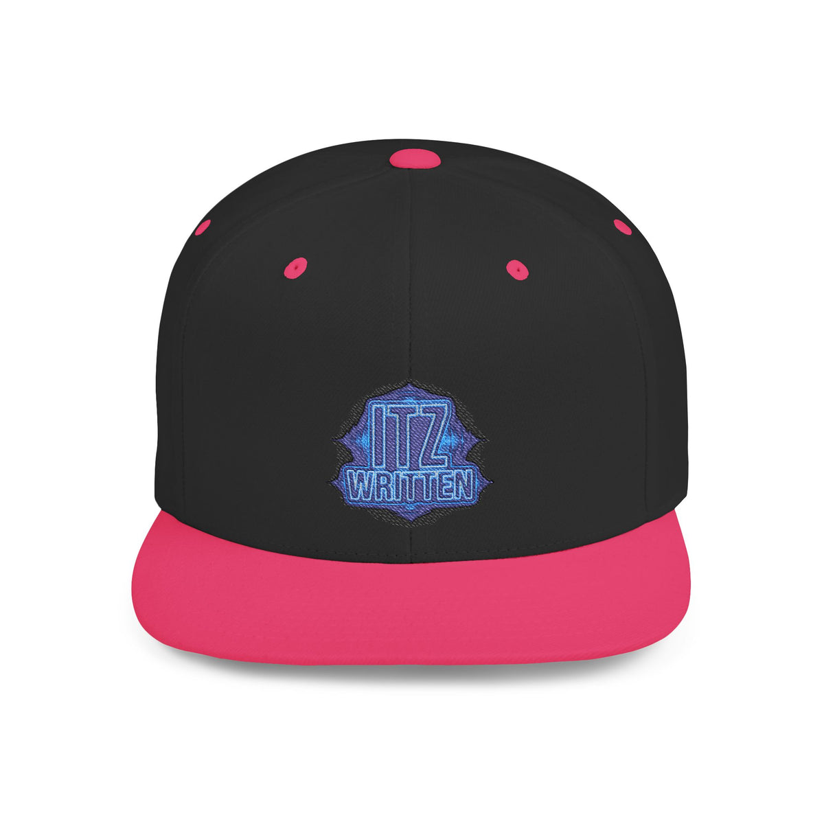 Snapback Hat — Blue Glitter 'DIZ' Patch Flat Bill Cap