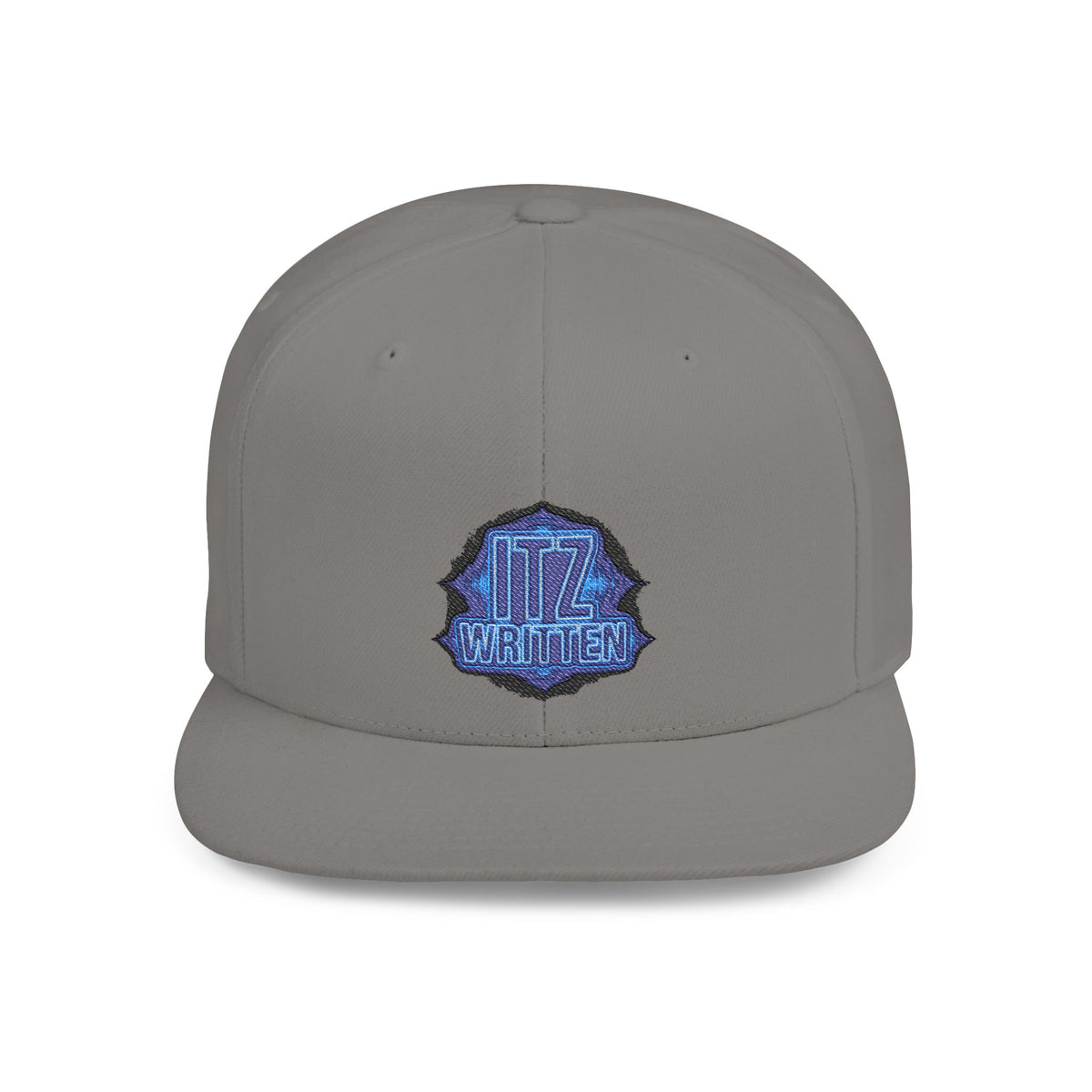 Snapback Hat — Blue Glitter 'DIZ' Patch Flat Bill Cap