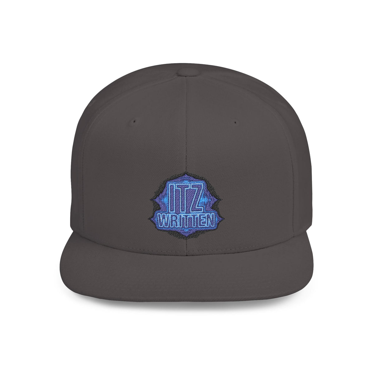 Snapback Hat — Blue Glitter 'DIZ' Patch Flat Bill Cap