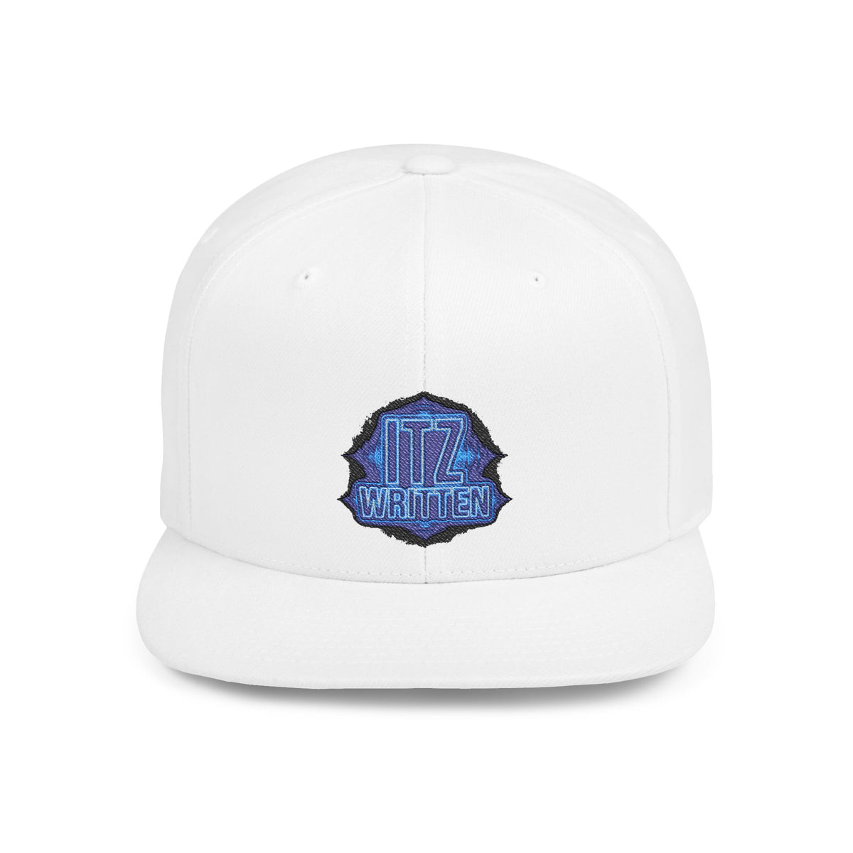 Snapback Hat — Blue Glitter 'DIZ' Patch Flat Bill Cap