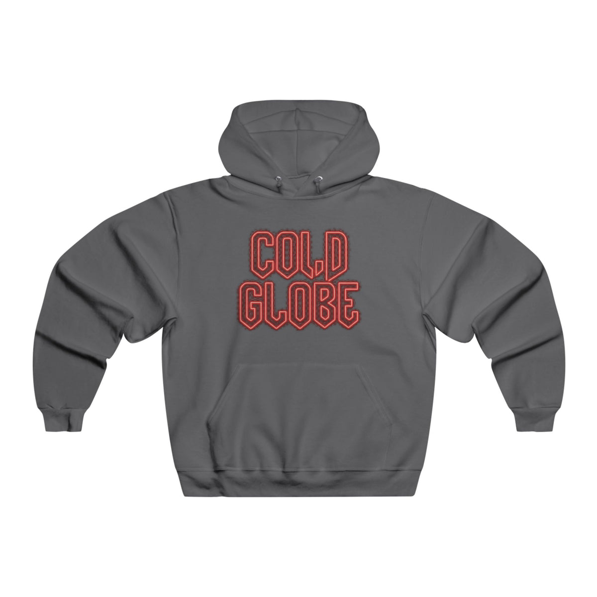 Cold Globe Hoodie — Retro Red Graphic Pullover with 'From 1k to Impact' Back Print