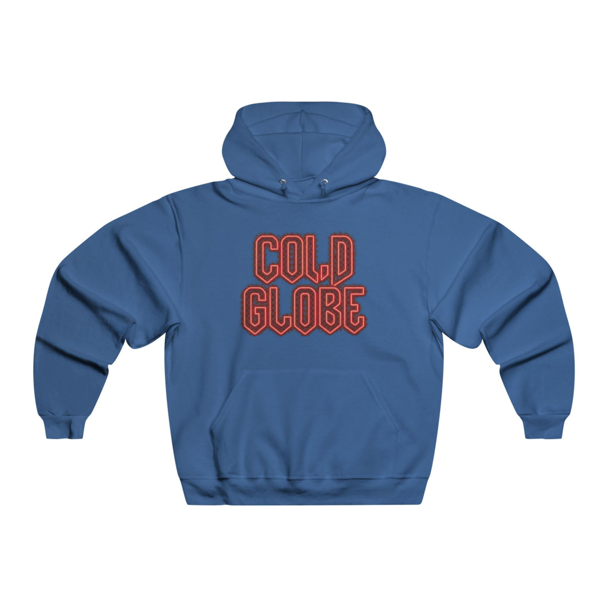 Cold Globe Hoodie — Retro Red Graphic Pullover with 'From 1k to Impact' Back Print